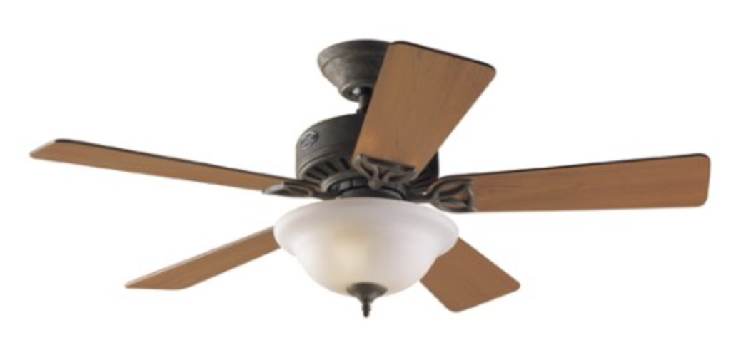 Hunter 20412 Auberville 1-Light 44-Inch Five-Blade Ceiling Fan with Frosted Globe, Provencal Gold