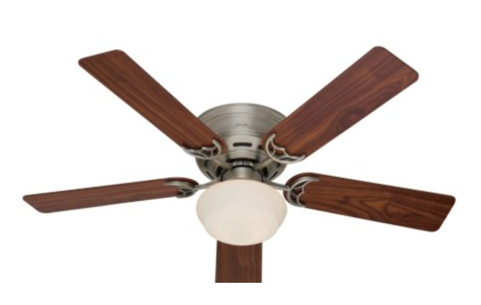 Hunter Fan Company 53074 Low Profile III Plus 52-Inch Ceiling Fan with Five Walnut:Light Cherry Blades and Light Kit, Antique Pewter