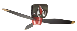 Craftmade WB348TS 48-Inch 3-Blade Warplane Ceiling Fan with Integrated Light Kit, Tiger Shark