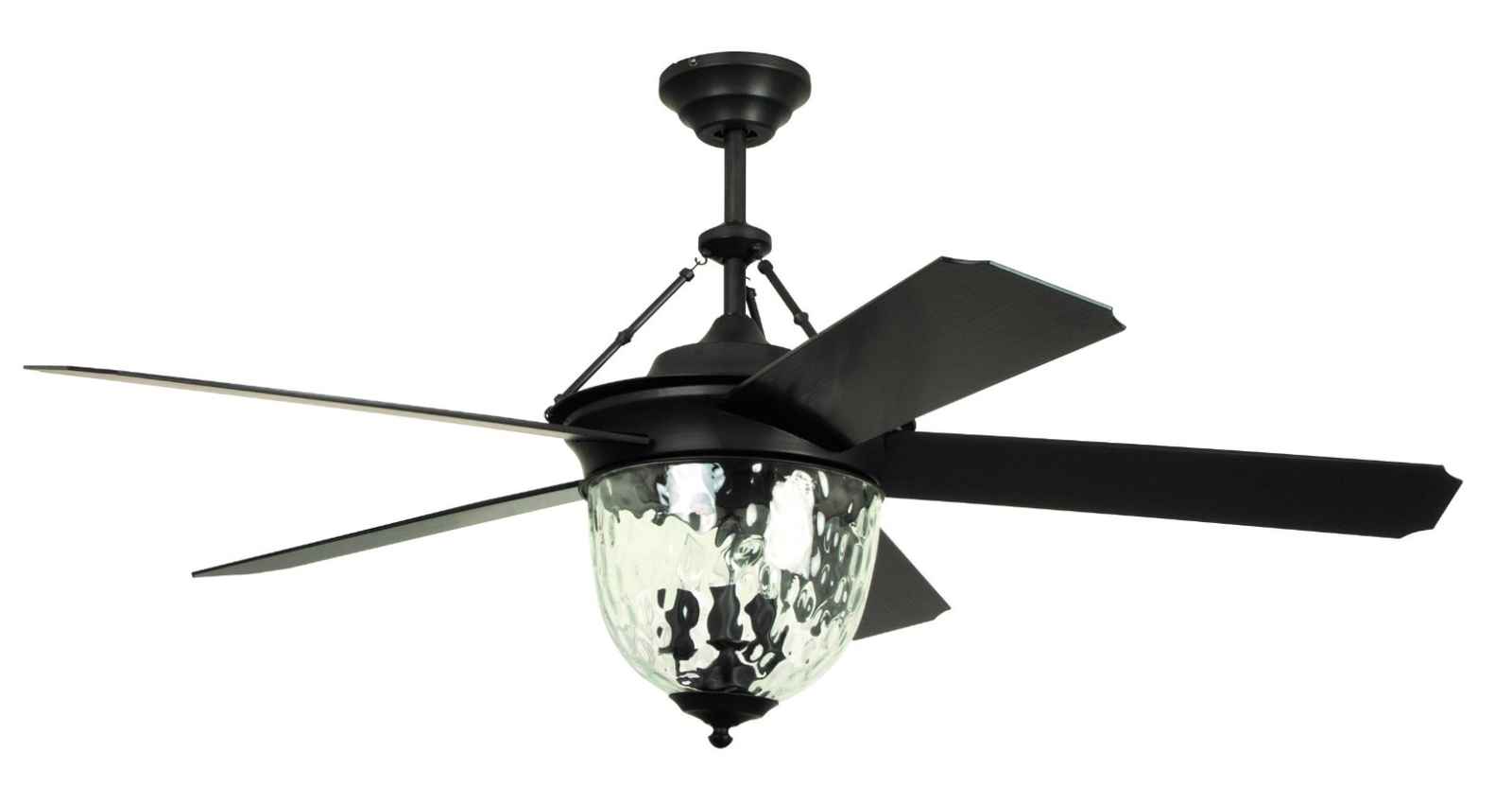 Rustic Ceiling Fans Every Ceiling Fans   Litex E KM52ABZ5CMR Knightsbridge Collection 52 Inch IndoorOutdoor Ceiling Fan With Remote Control Five Dark Aged Bronze ABS Blades And Single Light Kit With Hammered Glass 