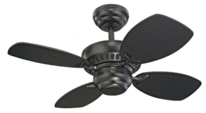 Monte Carlo 4CO28BK Colony II Ceiling Fan, 28-inch Matte Black