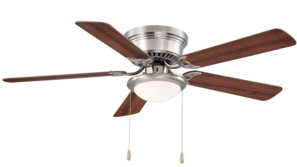 Hampton Bay Hugger 52 Inch Brushed Nickel Ceiling Fan